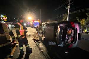 Vehicle Overturns On Route 17 In Hasbrouck Heights