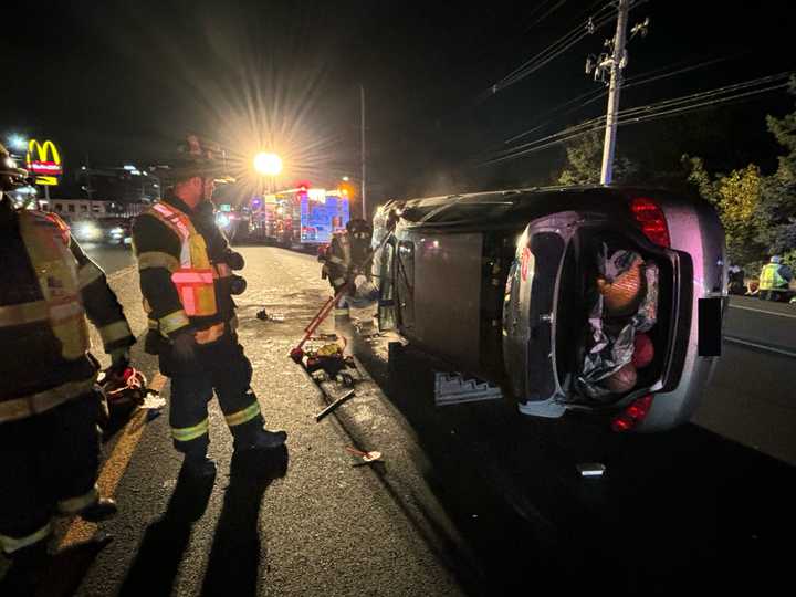 Hasbrouck Heights rollover on Route 17 Sept. 19, 2024.