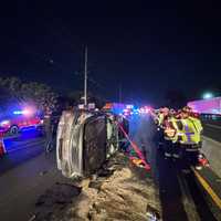 Hasbrouck Heights rollover on Route 17 Sept. 19, 2024.