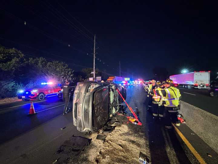 Hasbrouck Heights rollover on Route 17 Sept. 19, 2024.