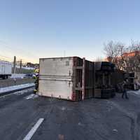 Tractor-Trailer Rollover Blocks Lanes On I-95 In Mamaroneck (DEVELOPING)