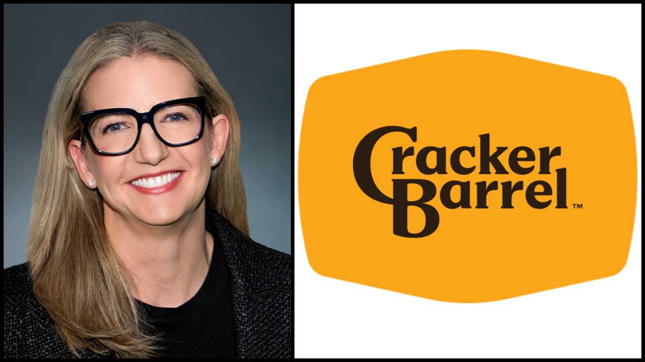 Cracker Barrel CEO Julie Felss Masino and a redesigned logo that the restaurant chain scrapped after a failed brand refresh in August 2025. Cracker Barrel CEO Julie Felss Masino and a redesigned logo that the restaurant chain scrapped after a failed brand refresh in August 2025.