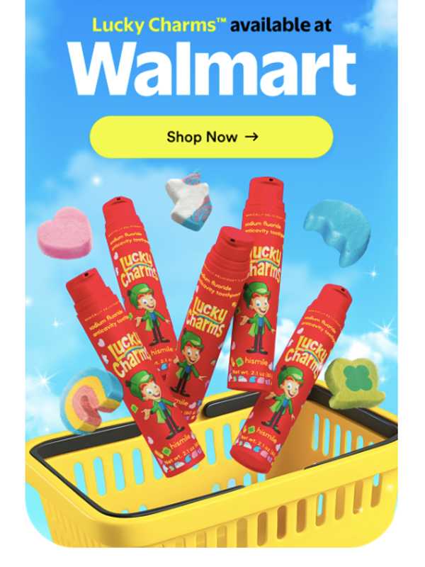 Hismile’s Lucky Charms Toothpaste Lands at Walmart—And Fans Can’t Get Enough