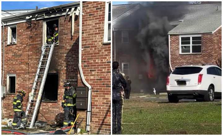 A fire at the Middlebrook at Monmouth apartment complex in Ocean Township, Monmouth County, NJ, on October 26, 2024.