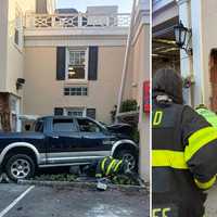 Truck Crashes Into Historic Firehouse On Long Island, Driver Pulled From Flames
