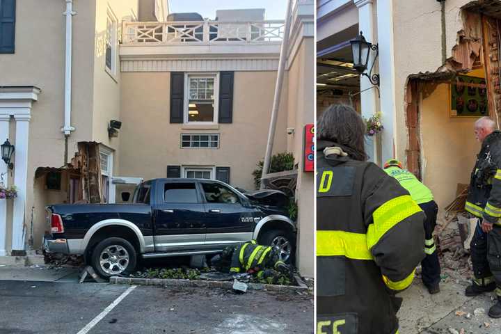 Truck Crashes Into Locust Valley Firehouse, Driver Pulled From Flames
