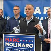 <p>Rep. Marc Molinaro (left) and Josh Riley.</p>