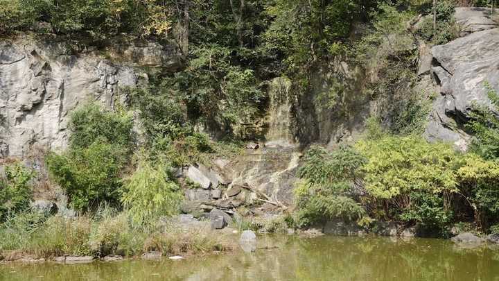 The waterfall at Morningside Park in Manhattan.&nbsp;