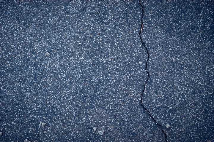 Cracked pavement.&nbsp;