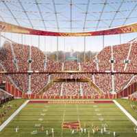 <p>A rendering for the new stadium for the Washington Commanders at the site of RFK Stadium.</p>