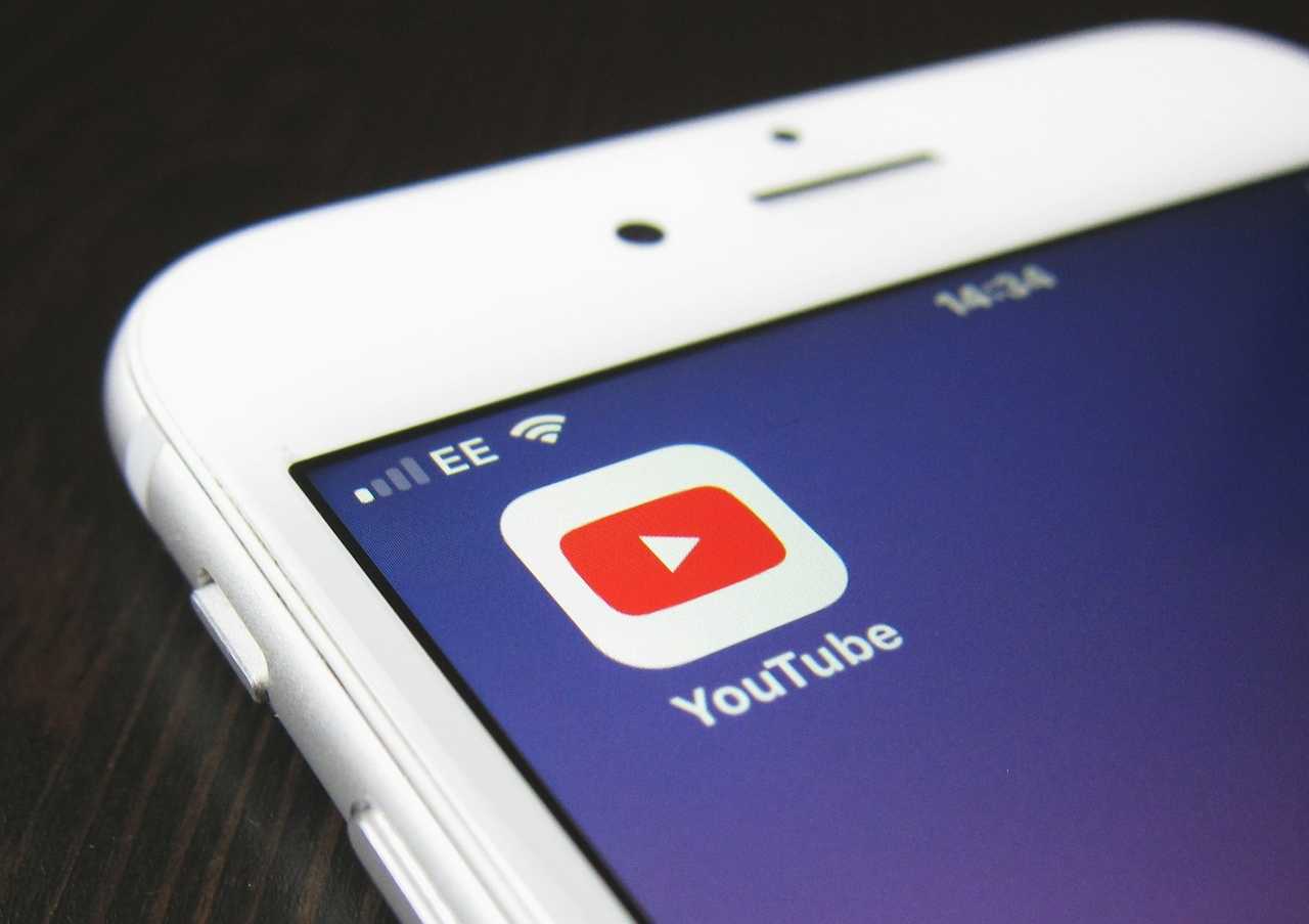 A YouTube icon on an iPhone screen.