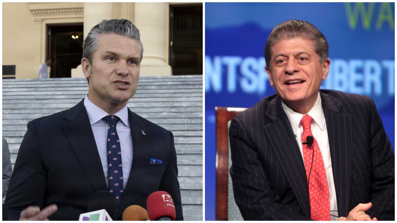 Defense Secretary Pete Hegseth and Newsmax legal analyst Andrew Napolitano.
