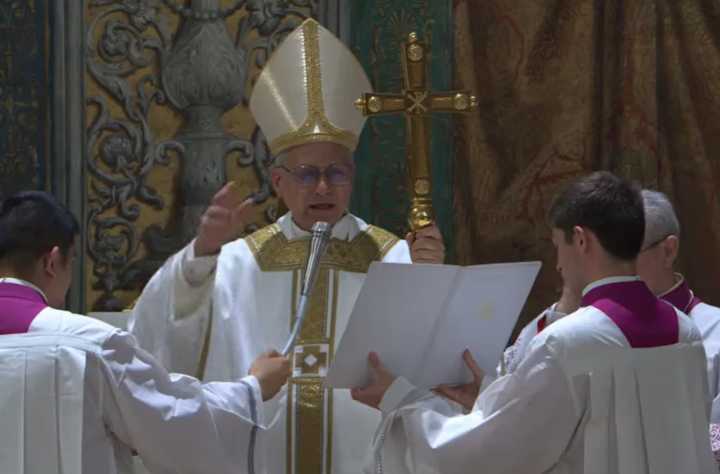 Pope Leo XIV celebrates the first Mass of his papacy on May 9, 2025.