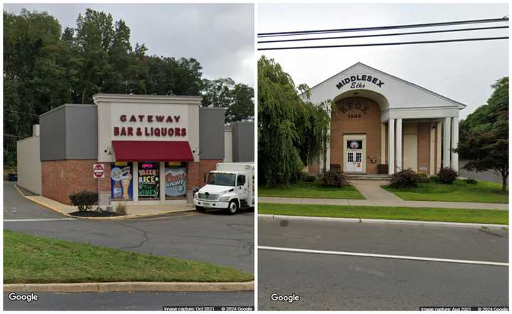 Gateway Bar &amp; Liquor in Atlantic Highlands, NJ, and the BPOE lodge in Middlesex, NJ.