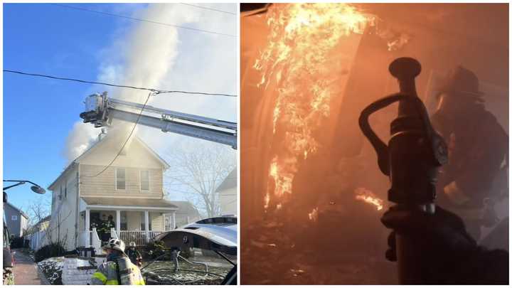 A house fire on Ridge Avenue in Asbury Park, NJ, on December 23, 2024.