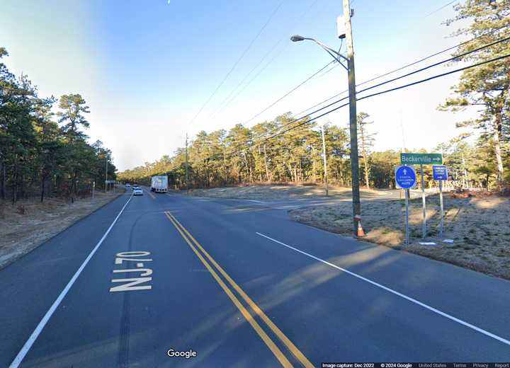 The intersection of Route 70 and Beckerville Road in Manchester Township, NJ.