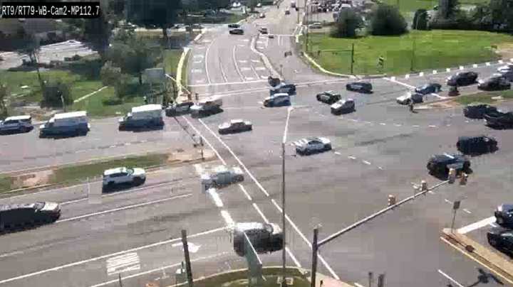 A crash caused traffic delays near the intersection of Route 9 and Schank Road (Route 79) in Freehold Township, NJ, on August 21, 2024.