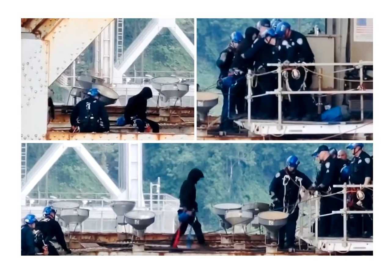 Washington Bridge Climber, Not Protestors, Jams Nycbound