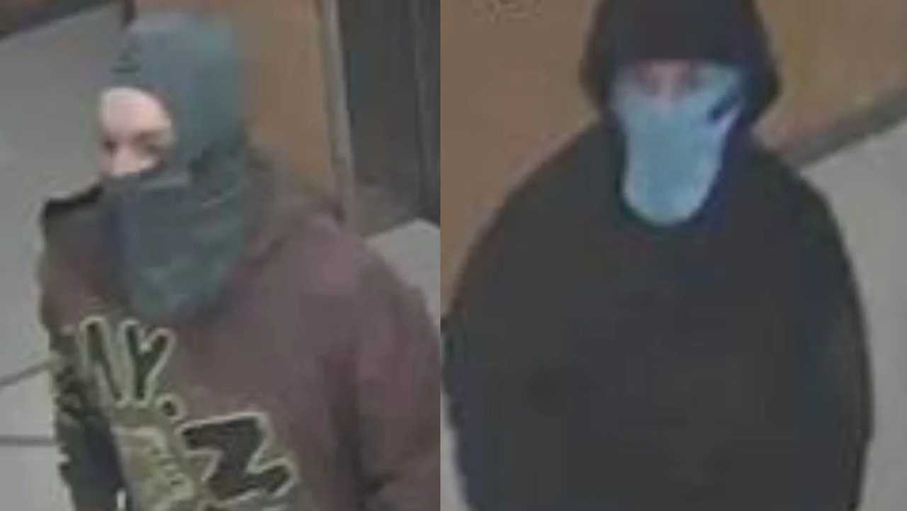 Authorities released photos of the two men they say set off an explosion at Harvard University Medical School on Saturday, Nov. 1. The FBI announced Tuesday that police had arrested two in the case. Authorities released photos of the two men they say set off an explosion at Harvard University Medical School on Saturday, Nov. 1. The FBI announced Tuesday that police had arrested two in the case.