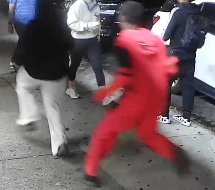 A man dressed as Deadpool is at large following a Halloween assault.