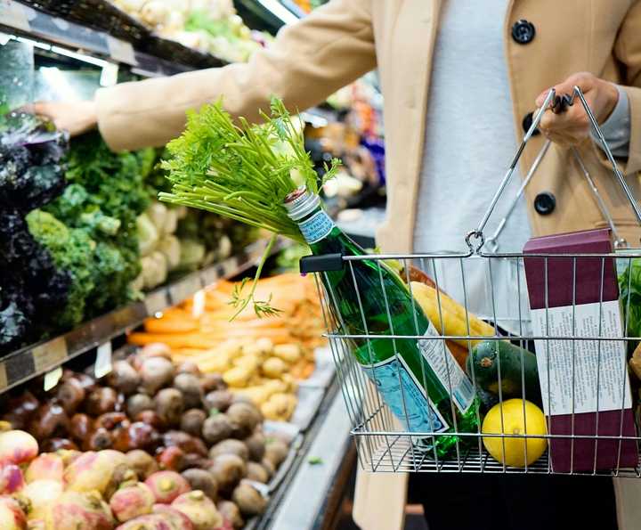 A shopper at a supermarket.