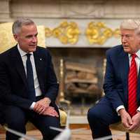 <p>Canadian Prime Minister Mark Carney and US President Donald Trump during a White House meeting on May 6, 2025.</p>