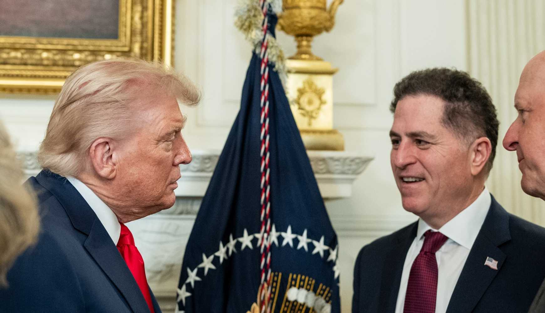 
President Donald Trump and tech mogul Michael Dell at the White House on June 9, 2025.
