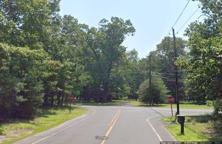 Tuckerton Road at the intersection with Forked Neck Road in Shamong Township, NJ.