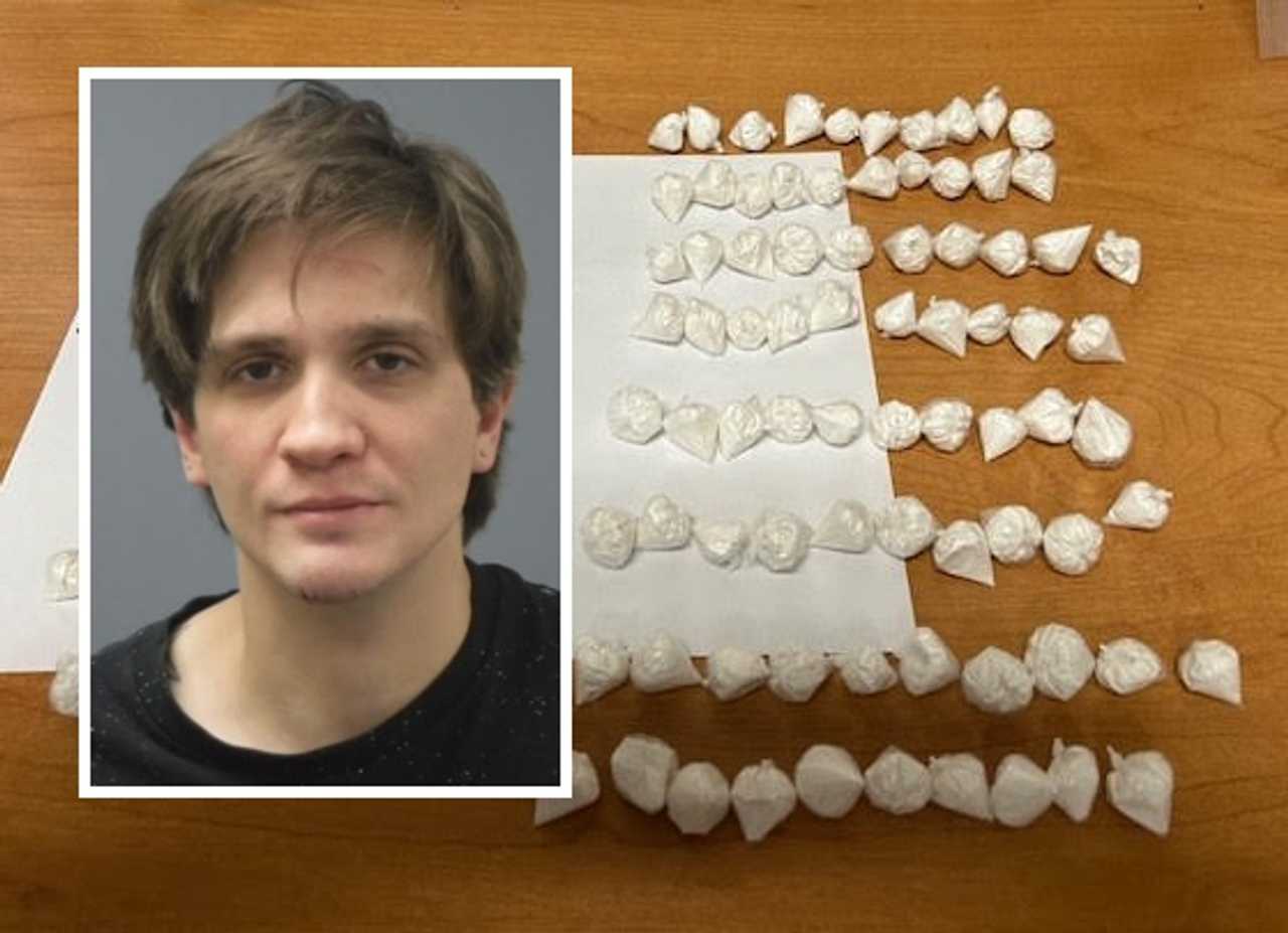 Luke Randall had 87 baggies of cocaine when police say he crashed his 1981 DeLorean around lunchtime.