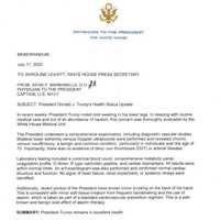 <p>A memo about President Donald Trump's recent diagnosis of Chronic venous insufficiency.&nbsp;</p>