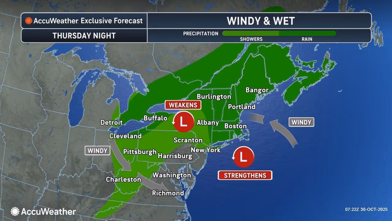 Windy and wet conditions will continue Thursday night, Oct. 30, and winds will become stronger. Windy and wet conditions will continue Thursday night, Oct. 30, and winds will become stronger.