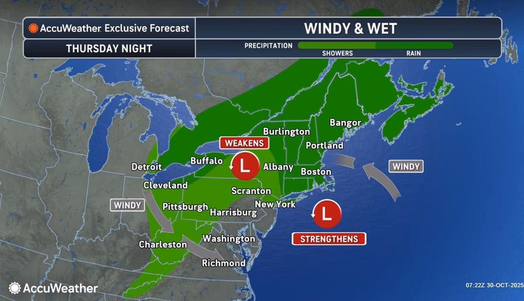Windy and wet conditions will continue Thursday night, Oct. 30.
 
Windy and wet conditions will continue Thursday night, Oct. 30.