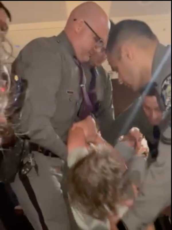 Social Worker Forcibly Removed From Rep. Mike Lawler's Town Hall In Hudson Valley