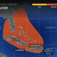 <p>Projected movement of the system from Friday, Aug. 2, to Monday, Aug. 5.</p>