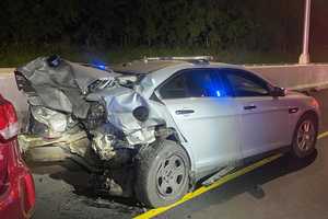 State Police Car Struck In Westport, Driver Charged With Failure To Move Over