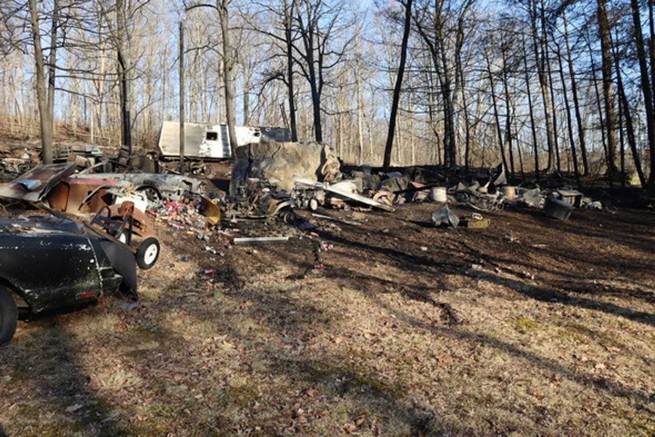 The scene of the fire in Western Maryland