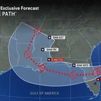 <p>The system's path takes it west and then north through Saturday, July 19.</p>