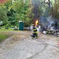 <p>The fire at Zac's Crab Shack</p>