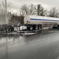 Fuel Truck Fire Shuts Down I-91, Hazmat Crews Called to Scene